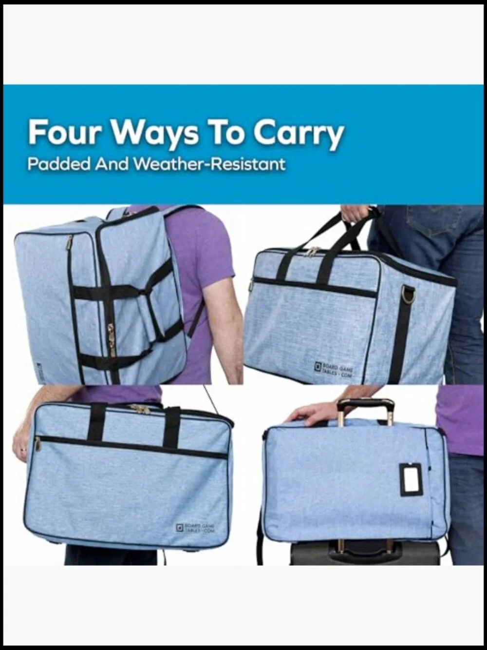 Board Game Bag for Gaming Lifestyle Travel Duffle Padded Protection Shoulder